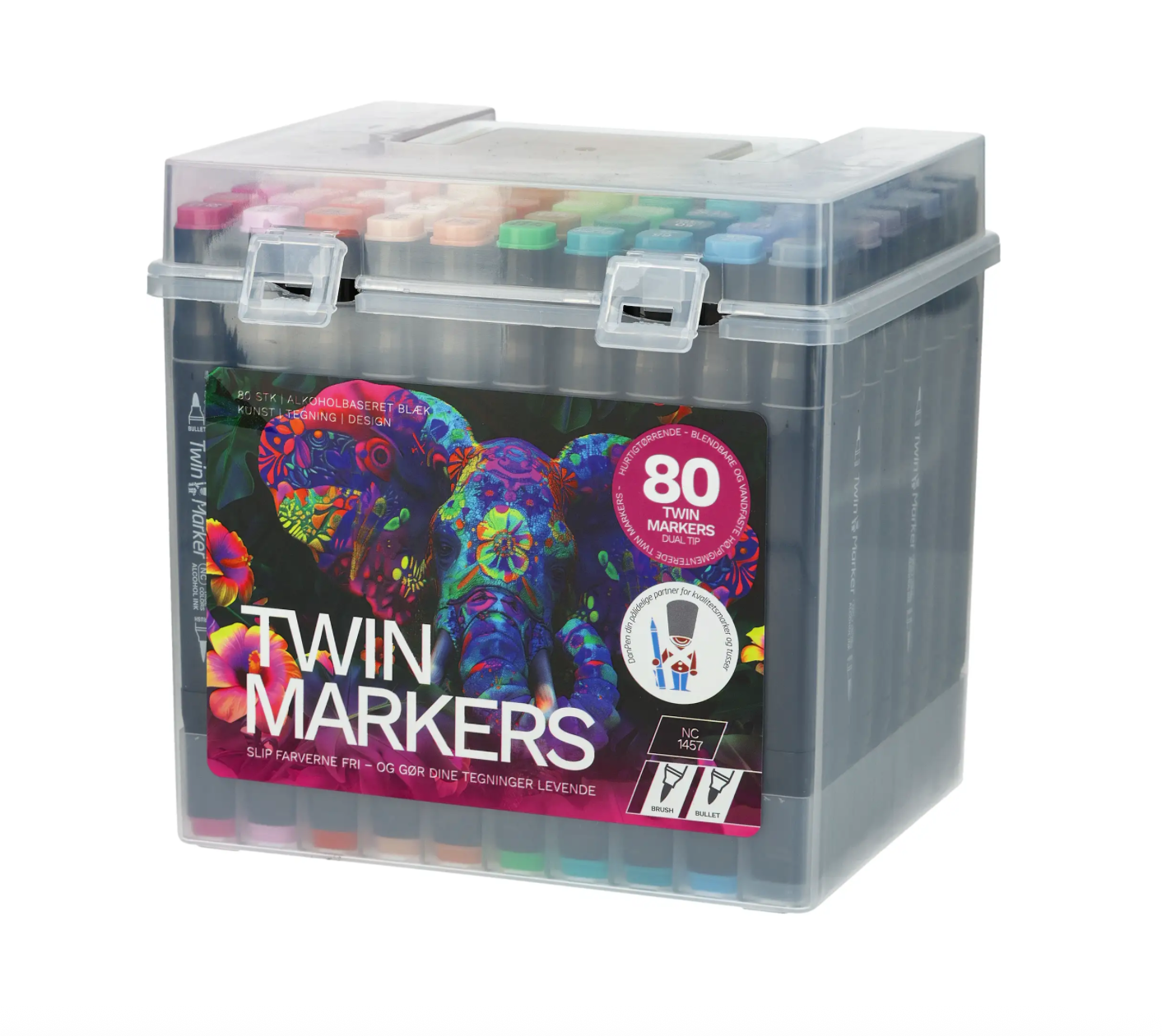 Twinmarkers med 80 smukke farver til kreativ fordybelse